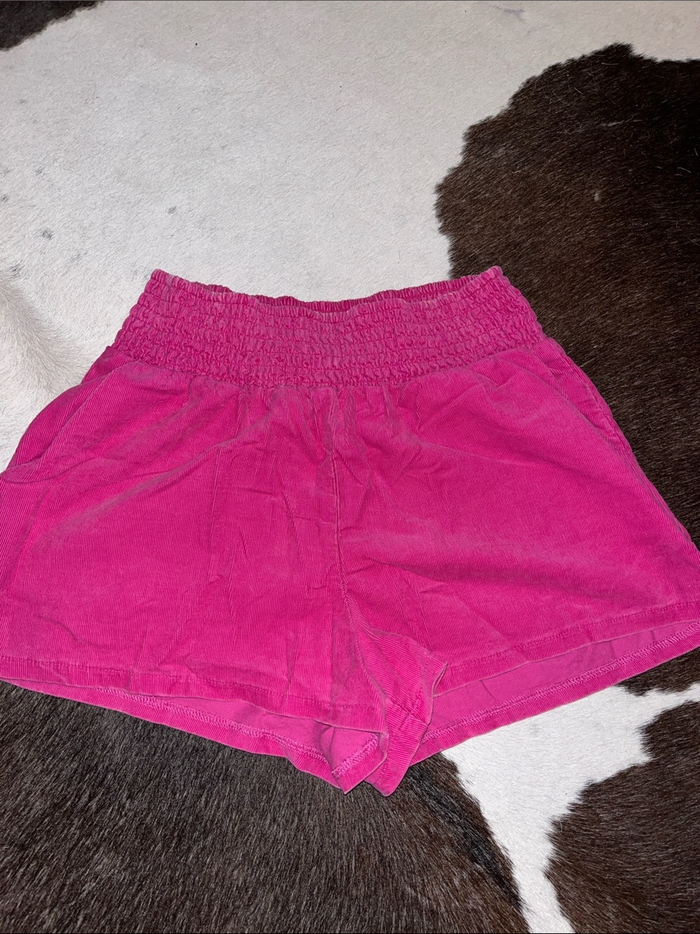 wild fable Hot Pink High-Waist Smocked Shorts